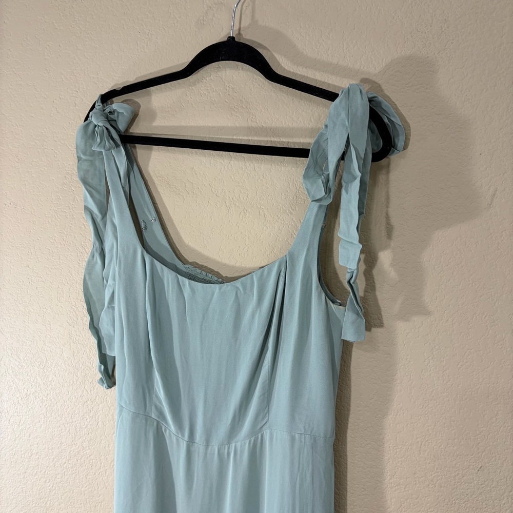 Reformation Celadon Green Blue Westerly Tie Strap Maxi Gown Dress Sz 10 Wedding - Picture 6 of 16